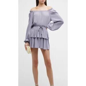 Ramy Brook Dress NWT-Small, Lavender, off-shoulder, long sleeve,tie waist $445‎